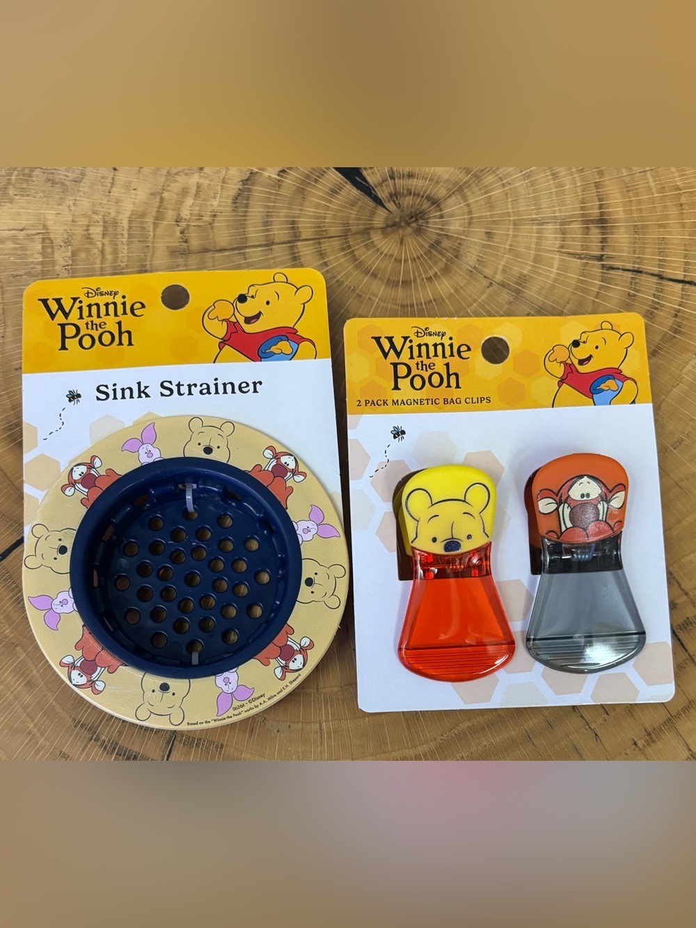 NWT- Disney Winnie the Poo Sink Strainer & Chip Clip